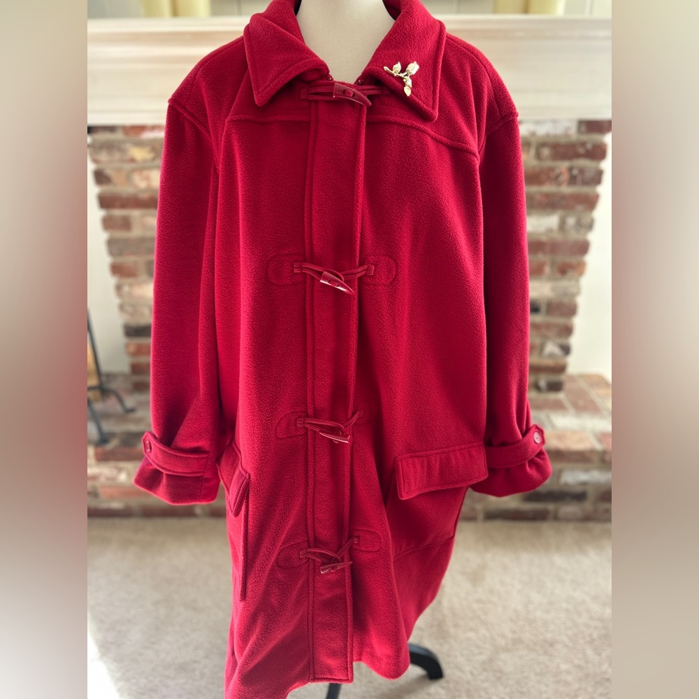 Denim & Co. Denim + Co. Womens Lightweight Winter Coat, RED Size 3X Great Cond.